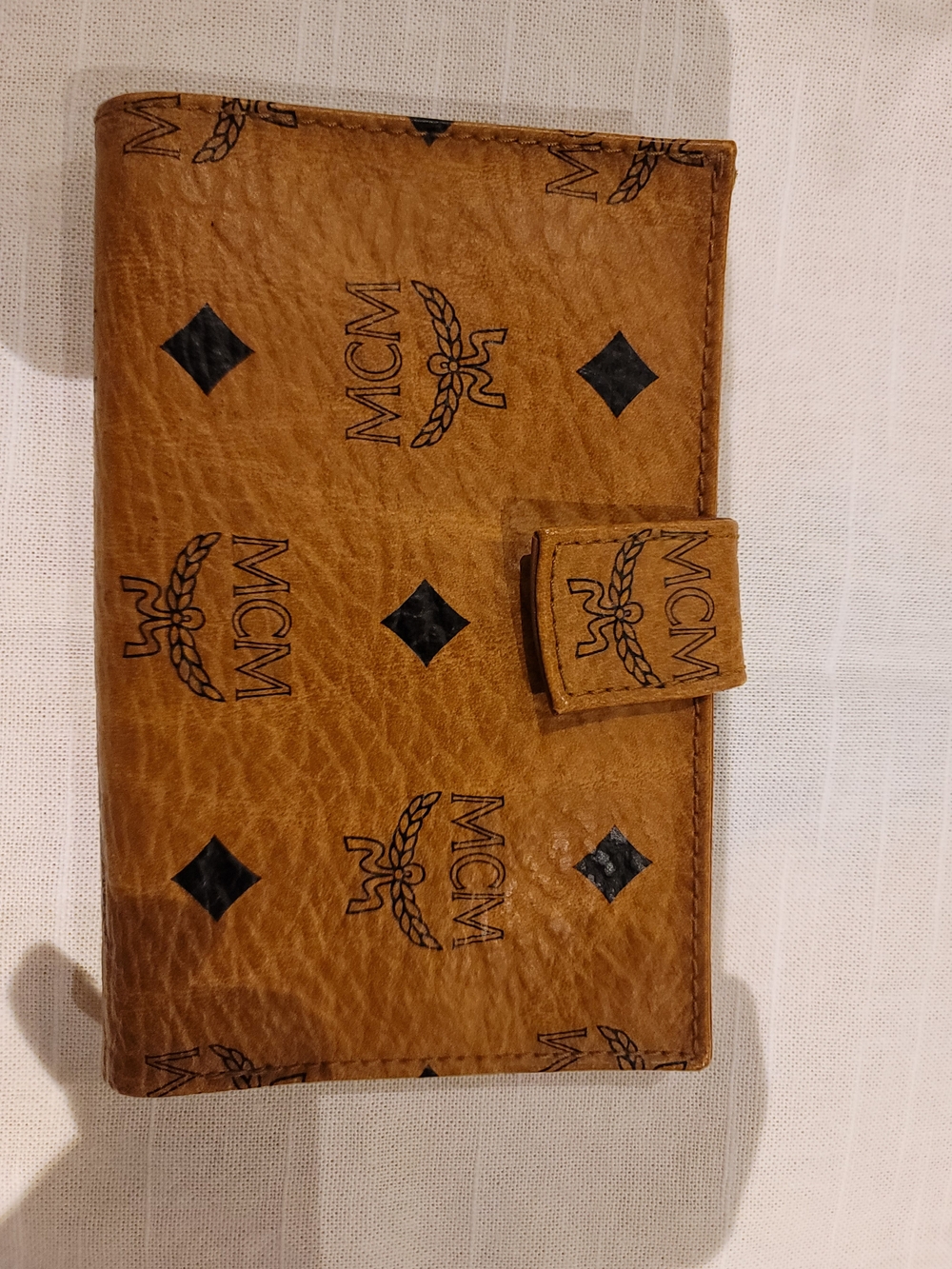 MCM Cognac Visetos Logo  Wallet